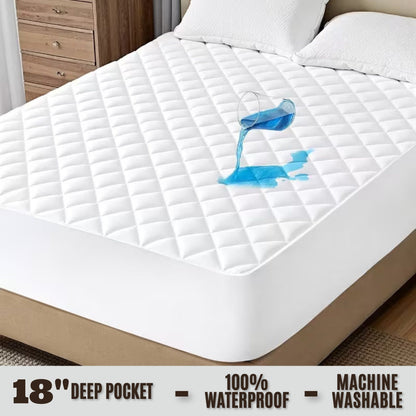 Protège-matelas imperméable à poches profondes avec jupe latérale