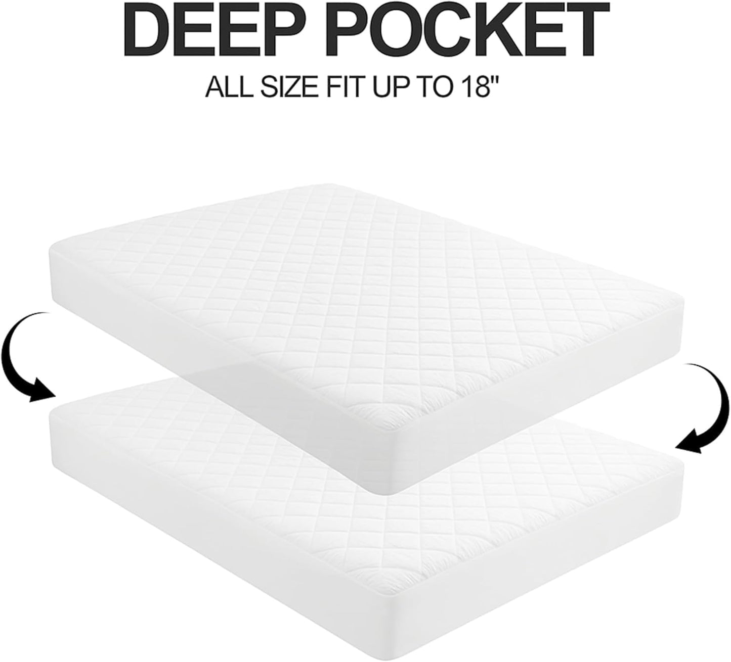 Protège-matelas imperméable à poches profondes avec jupe latérale