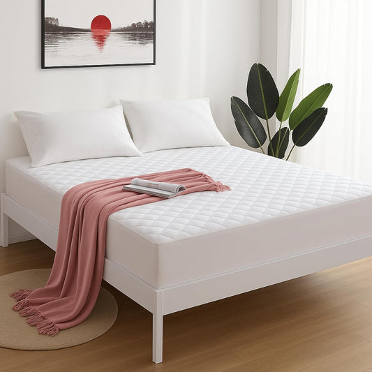 Deep Pocket Waterproof Mattress Pad with Skirt