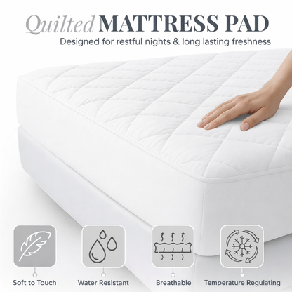Protège-matelas imperméable à poches profondes avec jupe latérale