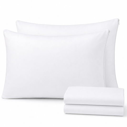 Waterproof Zippered Pillow Protectors - Pack of 2