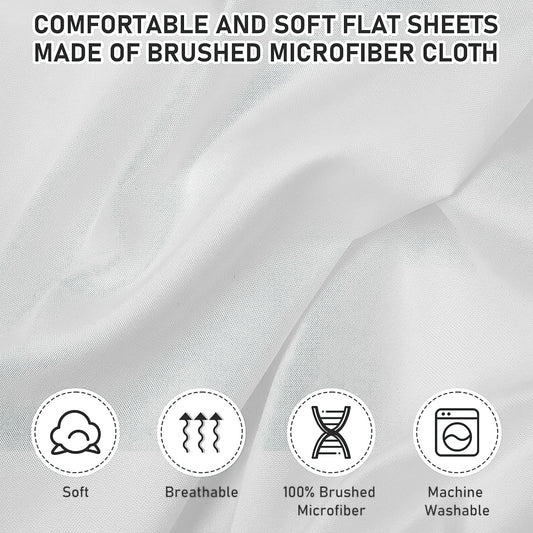 Microfibre Flat Sheets - Pack of 6